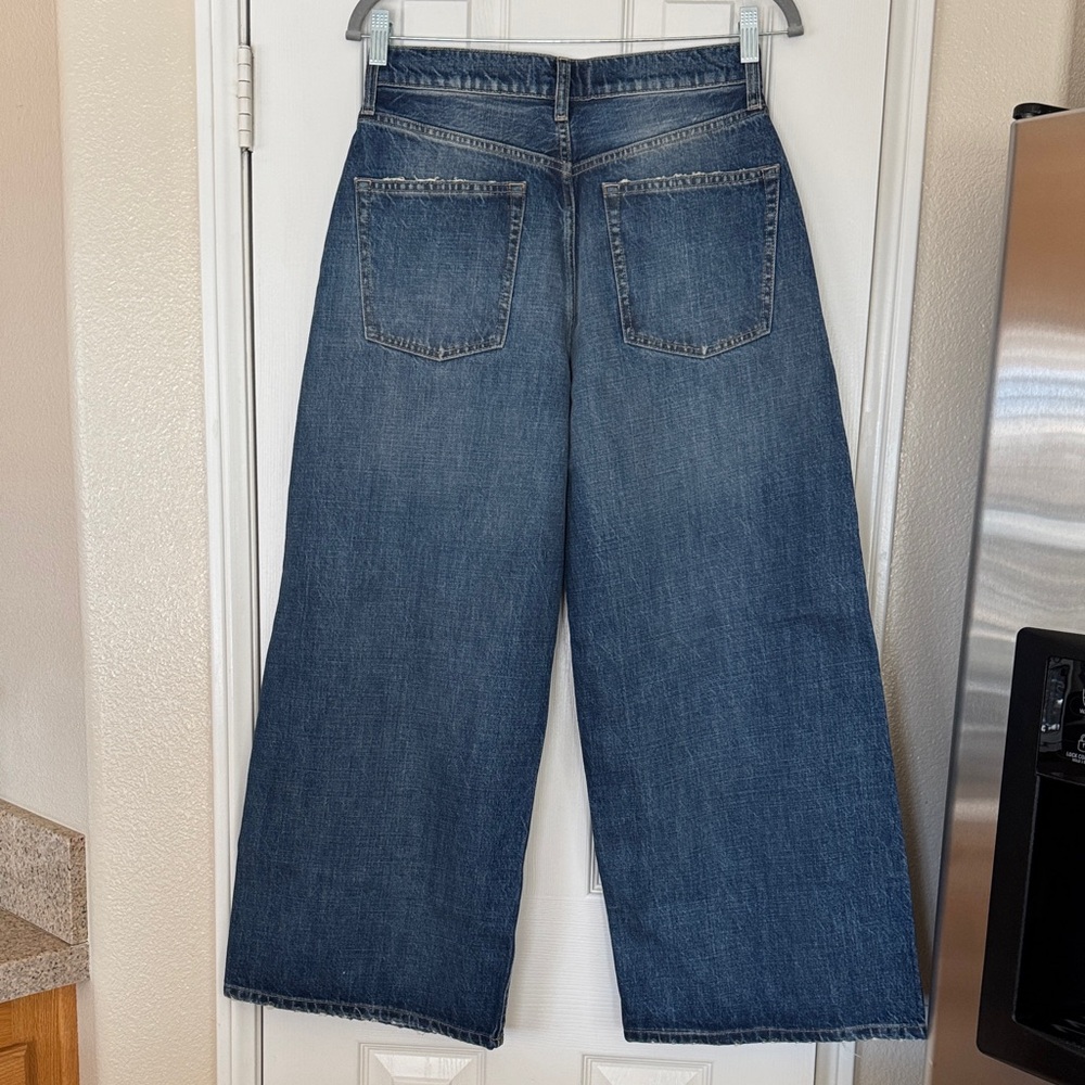 Free People - We The Free Dark Blue Wide-leg Denim NWOT - Picture 3 of 11